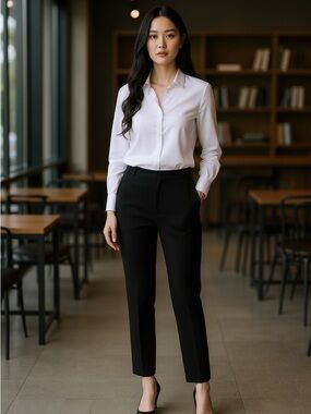 SPANX Black Straight-Leg Tailored Pants